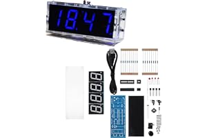 Ouitble DIY elektronisk digital klocka kit 4-siffrig LED digital klocka med akrylskal lödningsprojekt för nybörjare elektroni
