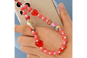 Bakermiche lanière Lettre Bracelet Bijoux Bracelet Antidérapant Lanière Chaîne Anti-Perte en Cristal de Téléphone Portable,Lanière de Perles de Téléphone Portable pour Femmes Filles