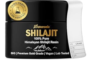 Nuturonic Shilajit Resin 50g Premium Himalayan Extract Vegan and Non-GMO with Fulvic Acid Rich Authentic Source Natural Plant-Based Mineral Resin