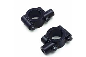 BHYSHOP 1" 25mm Handlebar M10 10mm Mirror Clamps Mount Adaptor for Dual Sport Cruiser Chopper Dirt Bike Cruiser ATV Off-Road Custom (Black)