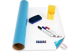 ‎KARAT KARAT Whiteboard Folie - 100 x 150 cm - inkl. Marker, Magnete & Schwamm - magnetische, selbstklebende & abwischbare Tafelfolie, Magnetfolie, Whiteboardfolie