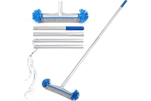 FIFIBANG Poolbürste Pool Schrubbbürste, 43cm Pool Bürsten Bodenbürste, Reinigungsbürste für die Poolreinigung mit 140 cm Verstellbarer Stiel