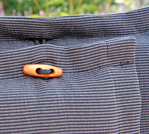 Deckchair Auflage mit Kopfkissen, Reißverschluss Bezug abnehmbar, waschbar in Anthrazit - 4