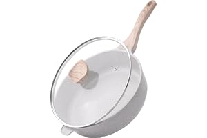 Kordisen Keramisk Induktionspanna 28 cm, Non-stick Pan med Lock, Hälsosam och Giftfri, Utan PFOA och PFAS