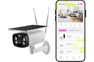 OMAJIN by Netatmo Bezprzewodowa kamera zewnętrzna zasilana energią słoneczną, nocna wizja 1080P HD, syrena 105dB, detekcja ruchu/dźwięku, audio dwukierunkowe, SD/chmurowa, IP55, OSC-01-EU