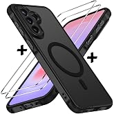 CONSTRAIN - Samsung Galaxy A57 ile uyumlu Kılıf Mat MagSafe ile uyumlu Şarj &Ouml;zellikli Yumuşak Kenarlı + Ekran Koruyucu Cam Se