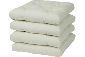 Viste tu hogar Pack 4 Stuhlkissen, 40x40x5 cm, Dreidimensionale Wirkung, 100% Polyester, Ideal für Esszimmer, Terrasse, Wohnzimmer und Restaurant, Farbe Weiß