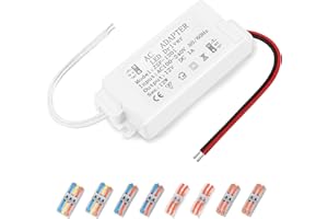 ZAKVOP 12v led driver, 12W 1A 12v light transformer led, led strip light transformer 240V AC to 12V DC 2A, 12v led transformer, for LED Strip Lights, Cabinet Lights and G4, MR11, MR16 LED Light