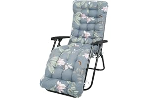 Adifare Garden Lounger Cushion with Patterned Non-Slip 170 * 50cm Garden Recliner Relaxer Chair Pad Sunloungers Outdoor Furniture Sunbed Pads for Travel Holiday Patio（No Chairs） (1pcs)