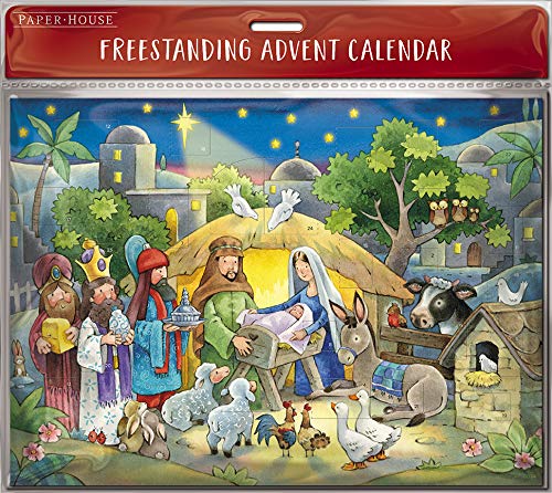 Download Calendrier de l'Avent de Noël – Crèche de Noël de la ferme – 24 portes – 32,8 x 23,9 cm-Paper House – AC 0034