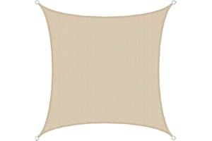 AMANKA UV Shade Sail - 2x2 m HDPE Square - Sun Protection Tarpaulin Canopy Garden Balcony Beige