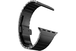 MaKTech Bransoletka ze Stali Nierdzewnej z Metalową Linką Kompatybilna z Apple Watch Series 10/9/Ultra 2/SE/8/7[2024] (46mm/45mm/44/49mm,Czarny)