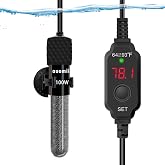 auomii Mini dalgı&ccedil; akvaryum ısıtıcı, 25/50/100/150/200/300 Watt, ayarlanabilir akvaryum ısıtıcı, entegre termometre, harici s