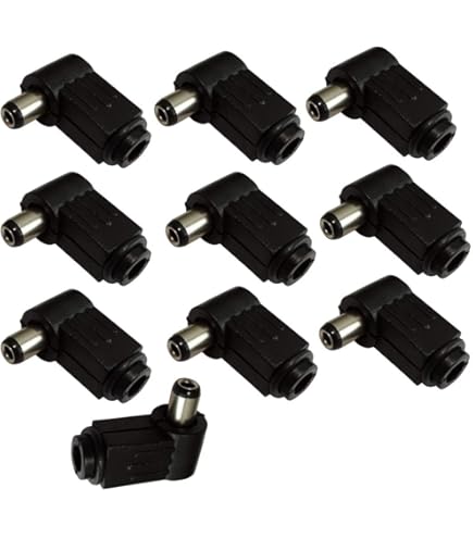 Adattatore Alimentazione DC 90&deg; - Convertitore Jack 5.5mm A 3.5mm Per Laptop, CCTV, Router - 2 Pack