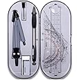 XINGSUI 8 Pcs Geometry Maths Set,Eometry Compass Set,for Drawing, Measurement, Mathematical Model, Learning Tool