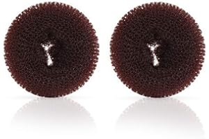 WACURRENTHYD Extra Hair Donut Bun Maker for Kids, Ring Style Bun, 2PCS Chignon Hair Small Doughnut Shaper for Short and Thin Hair (Small, 2.5 Inch/Brown)