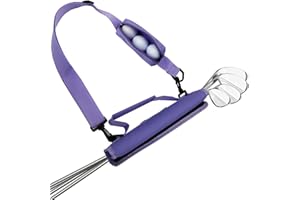 AMRTA Bolsa de transporte para palos de golf con bolsillo y correa de hombro para hombres y mujeres, golfistas, ligera, plegable, duradera (morado)