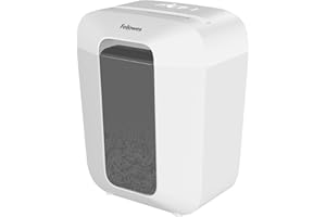 Fellowes Destructeur de Document LX50, destructeur de Papier avec agrafes, Trombones et Carte de crédit, Coupe croisée, Corbeille 17L, capacité 9 Feuilles, idéal pour la Maison, Blanc