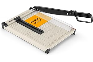 WORKLION Taglierina a leva per carta, formato A4 B5 A5 B6 B7, con dispositivo di protezione, capacità 15 fogli. Perfetto per cartoncino, cartone, vinile, artigianato e foto.