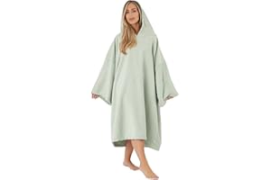 OHS Towel Poncho Adult Hooded Large Bath Swim Surf Beach Absorbent Microfiber Dry Changing Robe for Men Boys Quick Dry, Sage Green