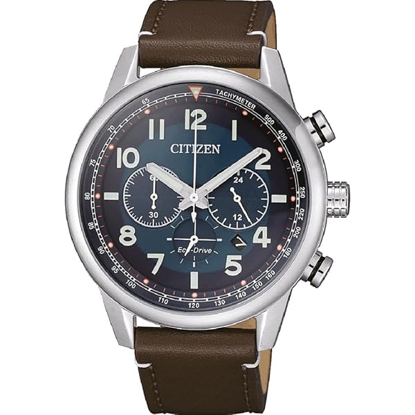 CITIZEN Orologio analogico al quarzo da uomo con cinturino in pelle