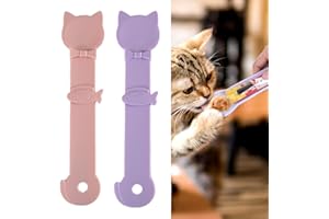 LUXIREMI 2 Pcs cat Strip Feeder Spoon for Happy Cat Wet Food Multi-Functional Liquid Snack Feeding Tool