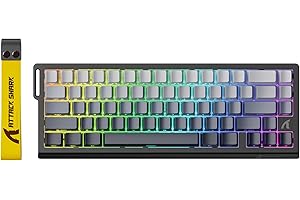 ‎ATTACK SHARK ATTACK SHARK X68 HE 8000Hz Rapid Trigger-Tastatur, 0,01mm RT-Genauigkeit, Kabelgebundene RGB 60% Gaming-Tastatur mit Magnetic Switches, Einstellbare Betätigung, Snap Tap, für PC/Mac, Mondnacht