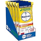Napisan Salviette Disinfettanti Sgrassanti al Limone, Confezione da 5 Pacchi x 80 Salviette Disinfettanti Biodegradabili e Co