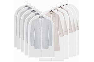 AIDBUCKS Kleidersäcke 10 Stücke Kleidersack Anzug Lange Transparent Anzugtasche Kleiderhüllen Anzugsack für Kleider Mäntel Sakkos Aufbewahrung