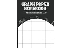 Graph Paper Notebook 1 Inch Squares: large graphing paper composition notebook 1 inch squares grid paper with thick solid lines For math, science, ... - 8.5x11 - Blackboard and chalk themed cover