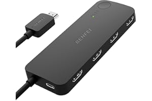 BENFEI Sdoppiatore HDMI Switch (not HDMI Splitter) 4 in 1 out 4K@60Hz 2K@144Hz HDCP 2.3 【con supporto equalizzazione adattiva 9.14M trasmissione HDMI】 per PS5/4 Xbox Roku FireStick