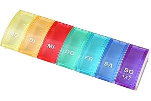 BESMRPG Tablettenbox 7 Tage,Pillendose,Medikamentenbox,Woche Dispenser,Pillenbox,Medikamentendispenser,Rainbow Tablettenteiler,Regenbogen Wochendispenser,Pille Wochenbox,Tabletten Erinnerung,Pillen Blister