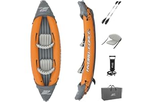 BESTWAY Hydro-Force Rapid Kayak 2 Person Inflatable Kayak Set with Seats, Backrest, Paddles, Hand Pump and Carry Bag