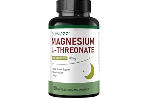 Magnesium L-treonatkapslar 1800mg tillskott - 120 styck kapslar - Hög absorption biotillgänglig form för vila och stöd för ko
