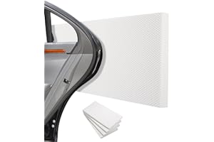 Tixexo 4 Mousse Protection Garage 40 x 20 x 2 cm, Protection Murale pour Le Garage Autocollante, étanche Protection Portiere Voiture pour La Protection Mur de Voiture et de Garage, Blanc