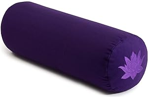 Yoga Studio Sarrasin bio Lotus Traversin en coton avec fermeture éclair YKK 23 x 61 cm