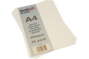 Craft UK 2176 A4 300 g una cara revestido Stamping Junta – blanco