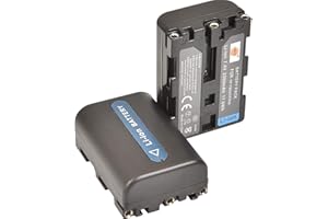 DSTE DE 2-Pack NP-FM50 NP-FM55H DSTE Ersatz Batterie Akku Kompatibel für Sony NP-FM30 NP-FM51 CCD-TR108,CCD-TR208,CCD-TRV116,CCD-TRV118,CCD-TRV126,CCD-TRV128,CCD-TRV138 Kamera,npf Akkuladegerät
