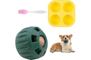 NOLACE 3-częściowy zestaw piłeczek do lizania dla psów, interaktywna piłka dla psów, zabawka dla psów, zabawka dla szczeniaków, łatwa do czyszczenia (wyposażona w żółtą szczotkę)