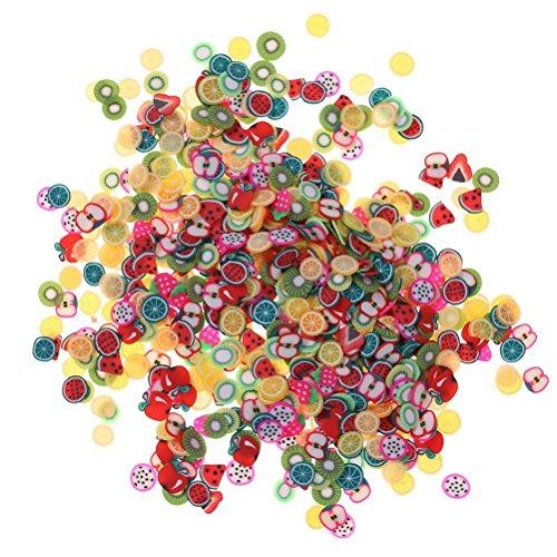 Kinxor - Fimo 3D a forma di frutta, perfetto per decorare slime, per nail art, fai da te e decorazioni, 1000 pezzi