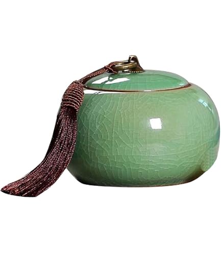 ZEALMAX Barattolo In Ceramica Per Tè – Contenitore Ermetico 11x7 Cm, Per Caffè, Zucchero E Caramelle - 2