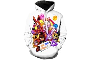 TONGYUNDACHENG FNAF Sweat à capuche imprimé 3D pour enfants et adultes avec cordon de serrage Motif Nightmare Foxy Bonnie Fazbear