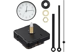 ‎HEALIFTY Healifty Lautloses Quarz Uhrwerk mit 3 Zeigern für Kreuzstich Handwerk Ersatz ohne Batterie (Schwarze Gerade Uhrzeiger)