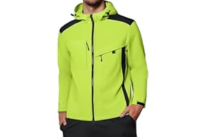 MOKBAY Veste Pluie Homme Impermeable Homme Randonnée Manteau a Capuche Coupe Vent Chantier avec Poches