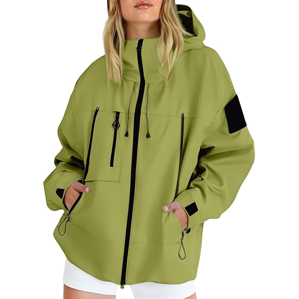 Damen Regenjacke Leicht & Wasserdicht - Oversize Windbreaker Mit Kapuze