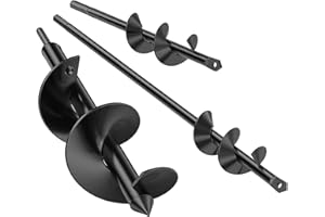 CNSTZX Garden Drill Bit, Earth Auger for Drill, Pack of 3, Garden Augers, Spiral Drill Bit, for Cordless Hand Drills, Tool for Digging Holes for Flowers, Planters, 8 x 30 cm + 4 x 22 cm + 4 x 45 cm