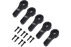 SHARE GOO 5 Pack ShareGoo 25T Aluminum Servo Horns M3 Threads Metal Steering Arm for RC Car Truck Buggy Airplane-Black