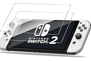 GEEMEE Protector de Pantalla para Nintendo Switch 2, 2 Piezas 9H Dureza Anti-Arañazos Sin Burbujas Cristal Vidrio Templado Protector de Pantalla - Transparente