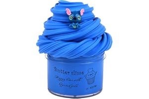BASYWIIM Blue Butter Slime, Girls and Boys Scented Slime Stress Relief Toy, Super Soft and Non-Sticky, for Party Favors, Birthday Gifts, School Education(7oz 200ml)