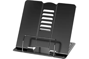 HINGTTRAUM Schwarzer Buchständer aus Metall – Stabiler Buchhalter & Buchaufsteller für Kinder und Erwachsene – Vielseitiger Buchhalter Leseständer für Tisch & Podium, ideal für Kochbücher, Schulbücher & Tablets